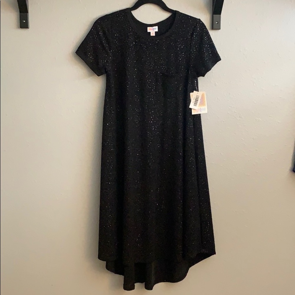 LuLaRoe Black Sequined Carly Dress XS - NWT